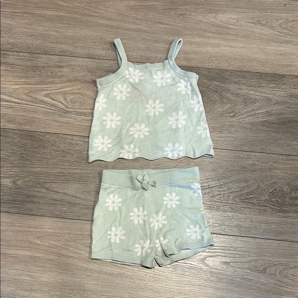 Floral Knit Tank and Shorts Set‎